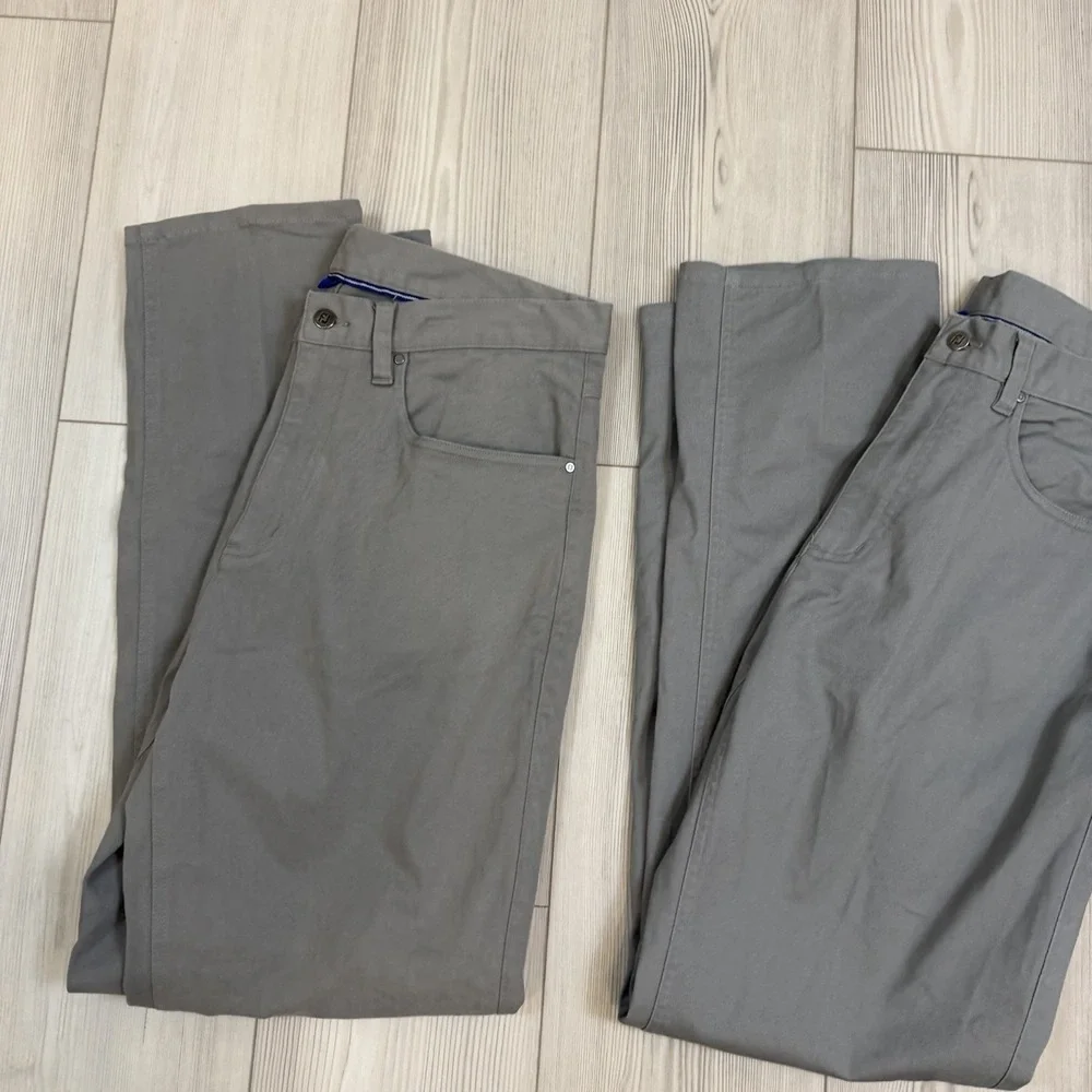Lot Of 2 Mens Footjoy Straight‎ Leg Grays Pants 33x32 Pockets
